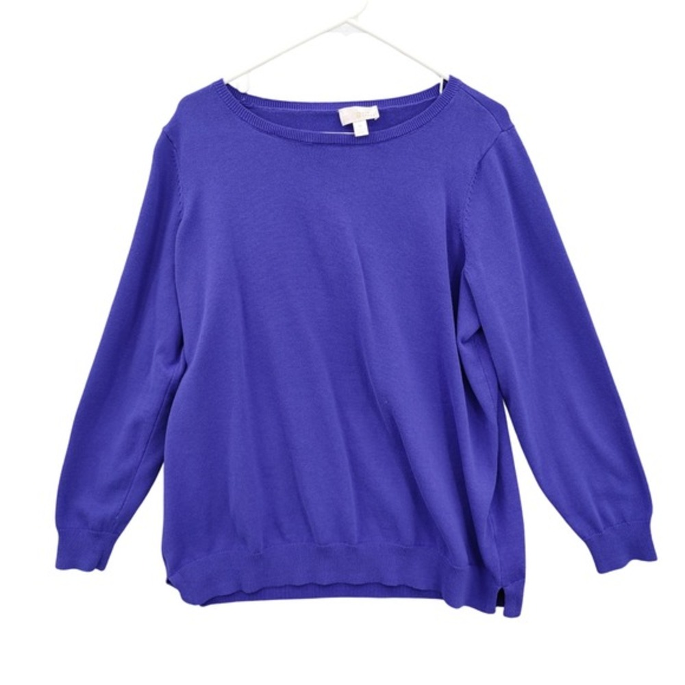 Belle Kim Gravel Women Preppy Minimalist Can't Stop Wearing It Sweater 1X Purple